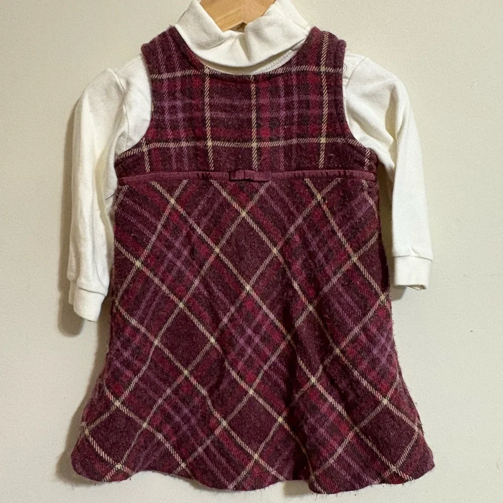 Old Navy Vintage Girls 3‎ PC dress turtleneck and sweater 12 to 18 month purple